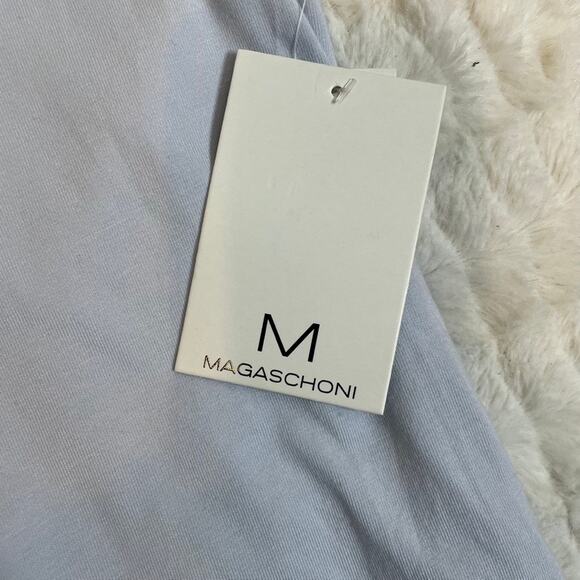 MAGASCHONI Small Peri Lace Baby Blue Modal Tee Shirt Scoop Neck NWT - Picture 2 of 4
